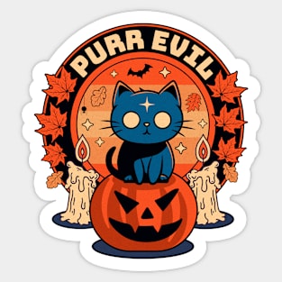 Purr Evil Halloween Cat Sticker